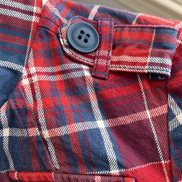 Rubbish Red Navy Plaid Button Front Crop Jacket - Picture 5 of 7